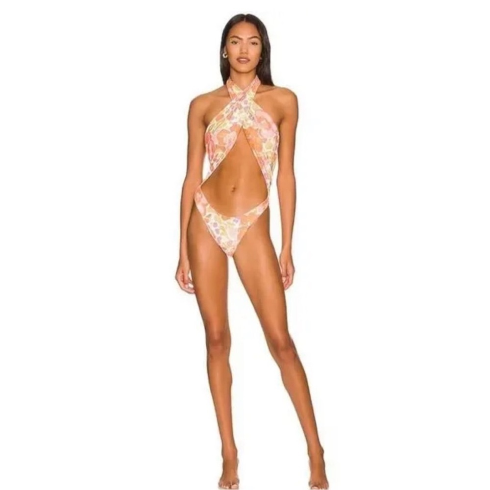 NWT Stone Fox Swim Free People Azalea One-Piece Swimsuit Petal party